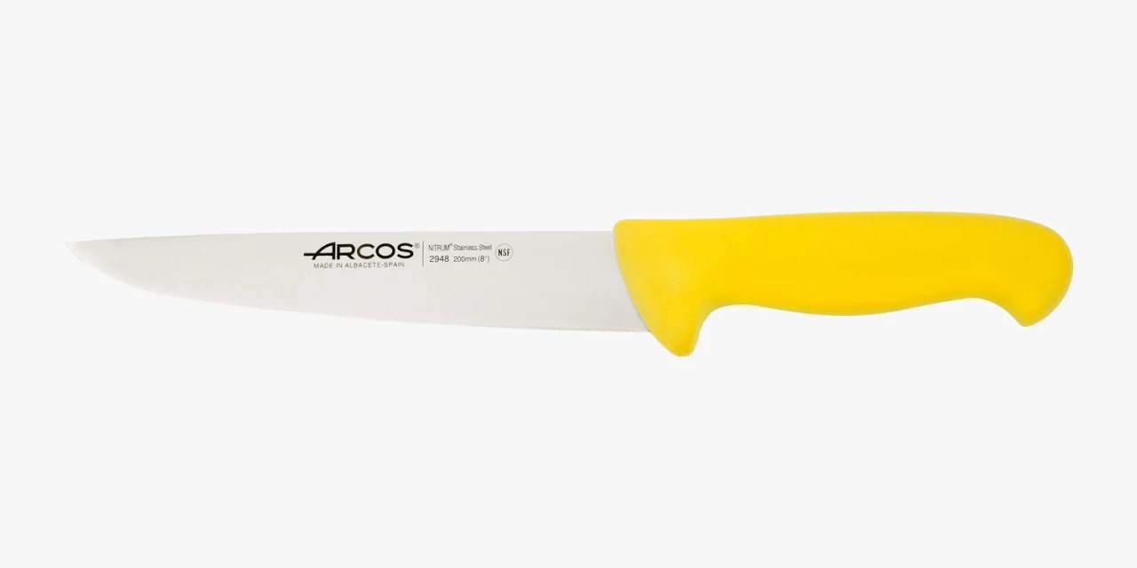 Cuchillo Carnicero color amarillo Serie 2900 200 mm