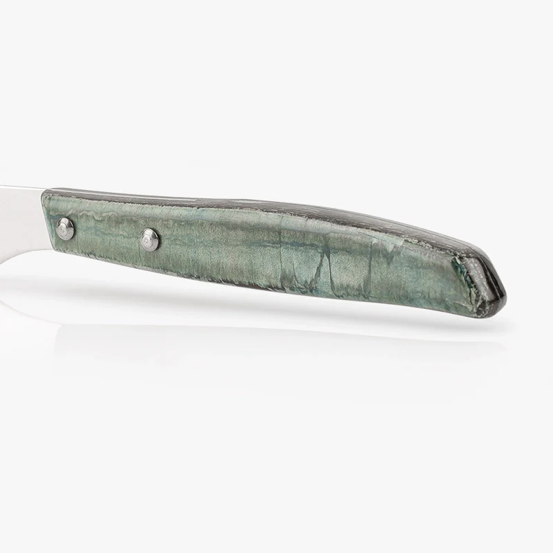 Cuchillo Chuletero Madera de Chopo Comprimida Tinte Azul 110 mm - Image 4