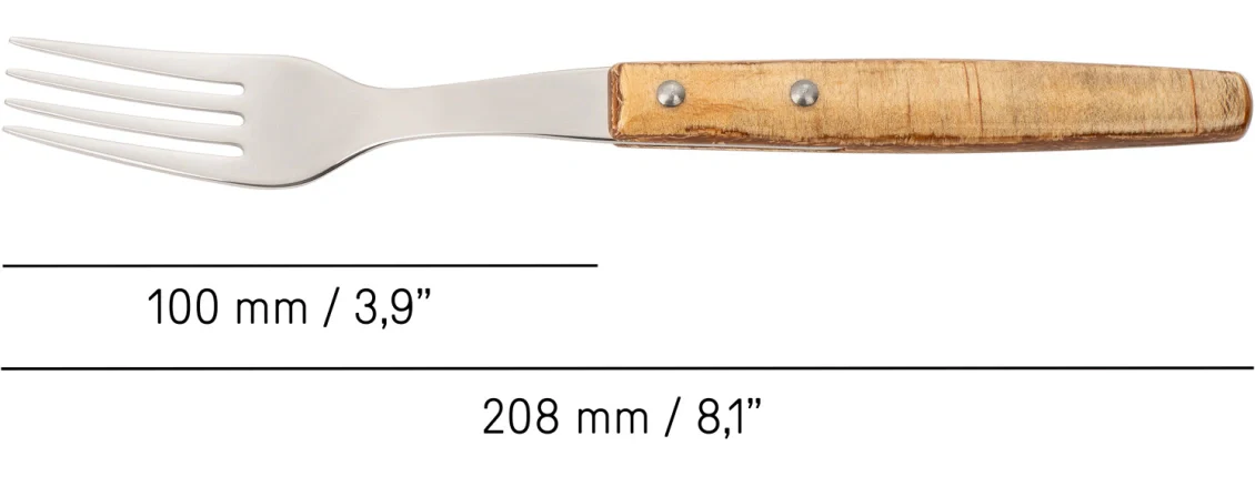 Juego de 6 pzas. Cuchillo Chuletero y 6 pzas Tenedor Madera de Chopo Comprimida - Image 8