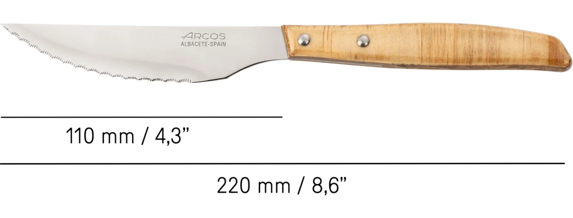 Set 4 pzas. - Cuchillo Chuletero Madera de Chopo Comprimida - Image 5