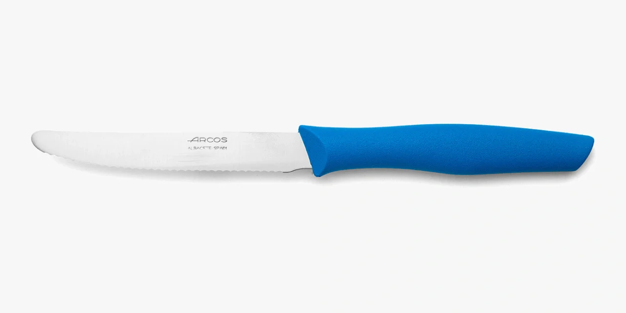 Cuchillo Mesa Color Azul Con Sierra Serie Nova 110 mm