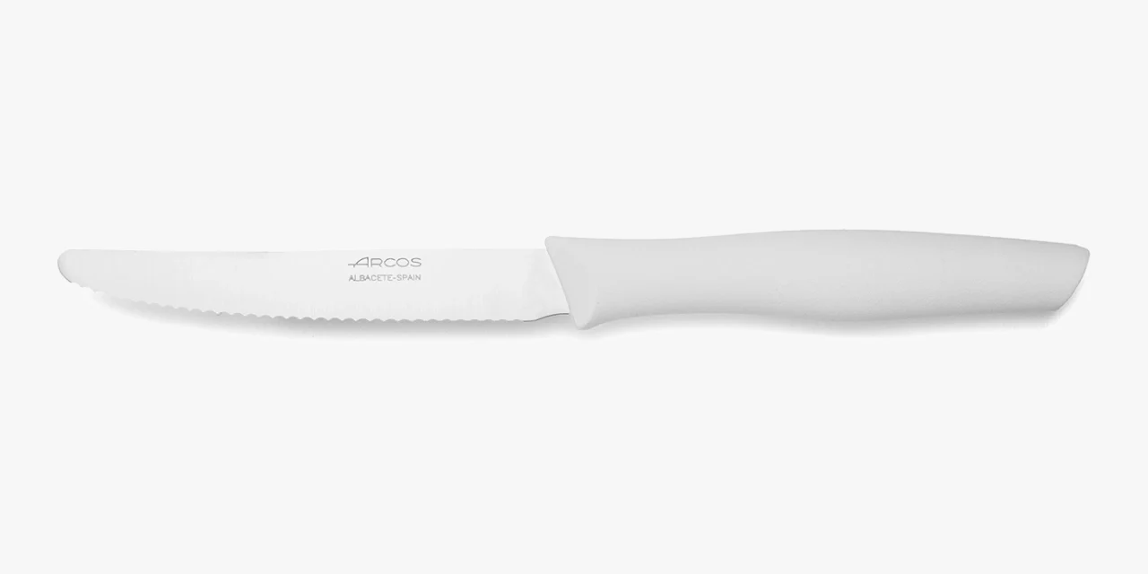 Cuchillo Mesa Color Blanco Filo Con Sierra Serie Nova 110 mm