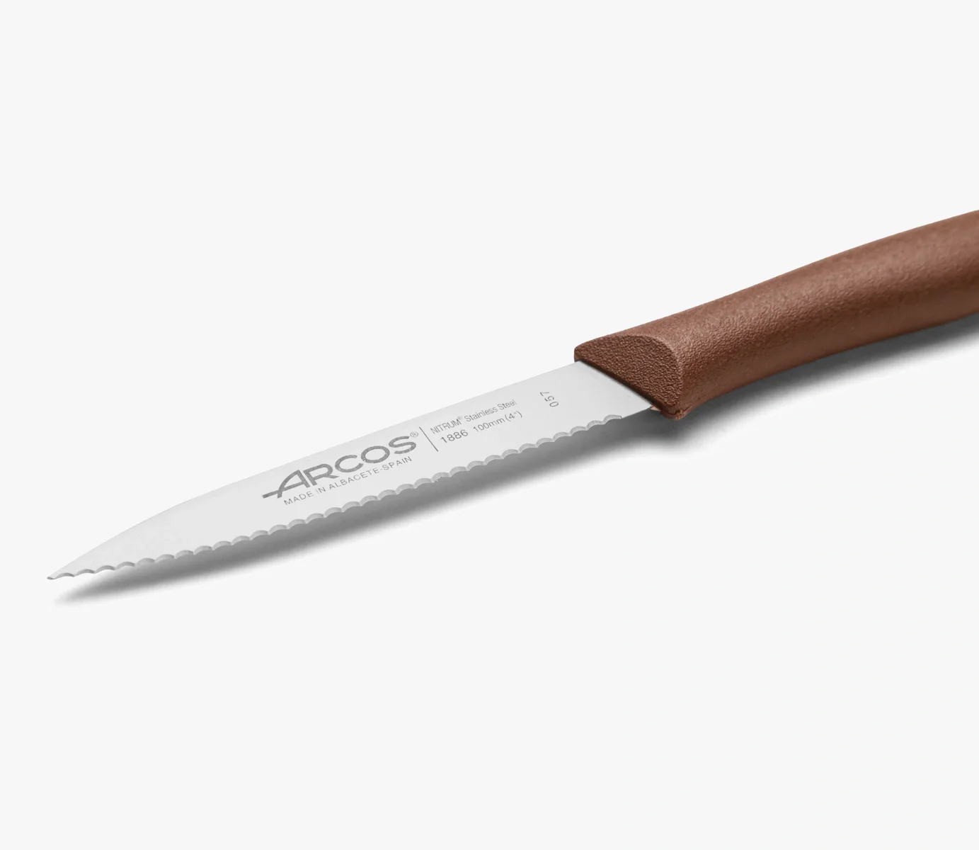 Cuchillo Mondador Color Marrón Serrado Serie Nova 100 mm - Image 2