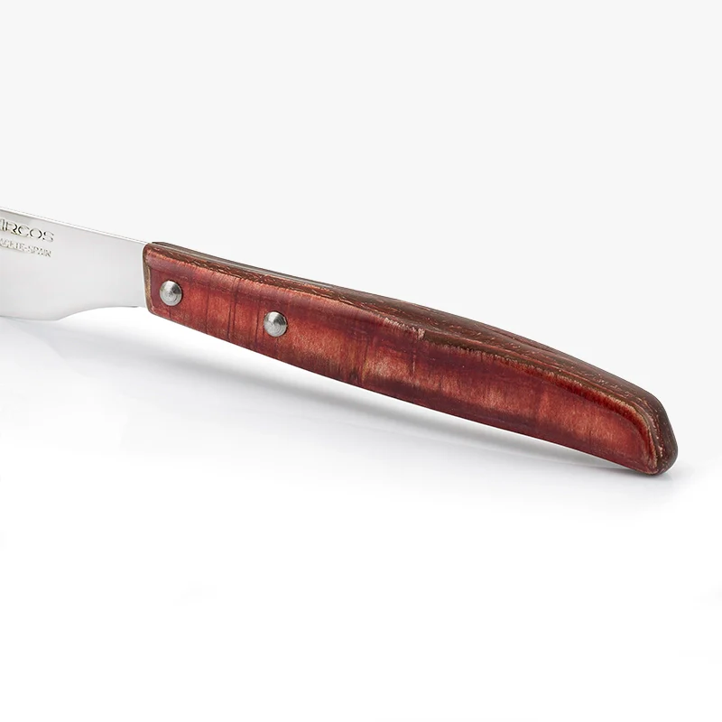 Set 6 Pzas. Cuchillo chuletero Madera de Chopo Comprimida Tinte Rojo - Image 4