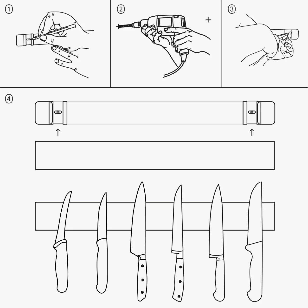 Soporte magnético para cuchillos de acero inoxidable 45 cm Arcos - Image 4